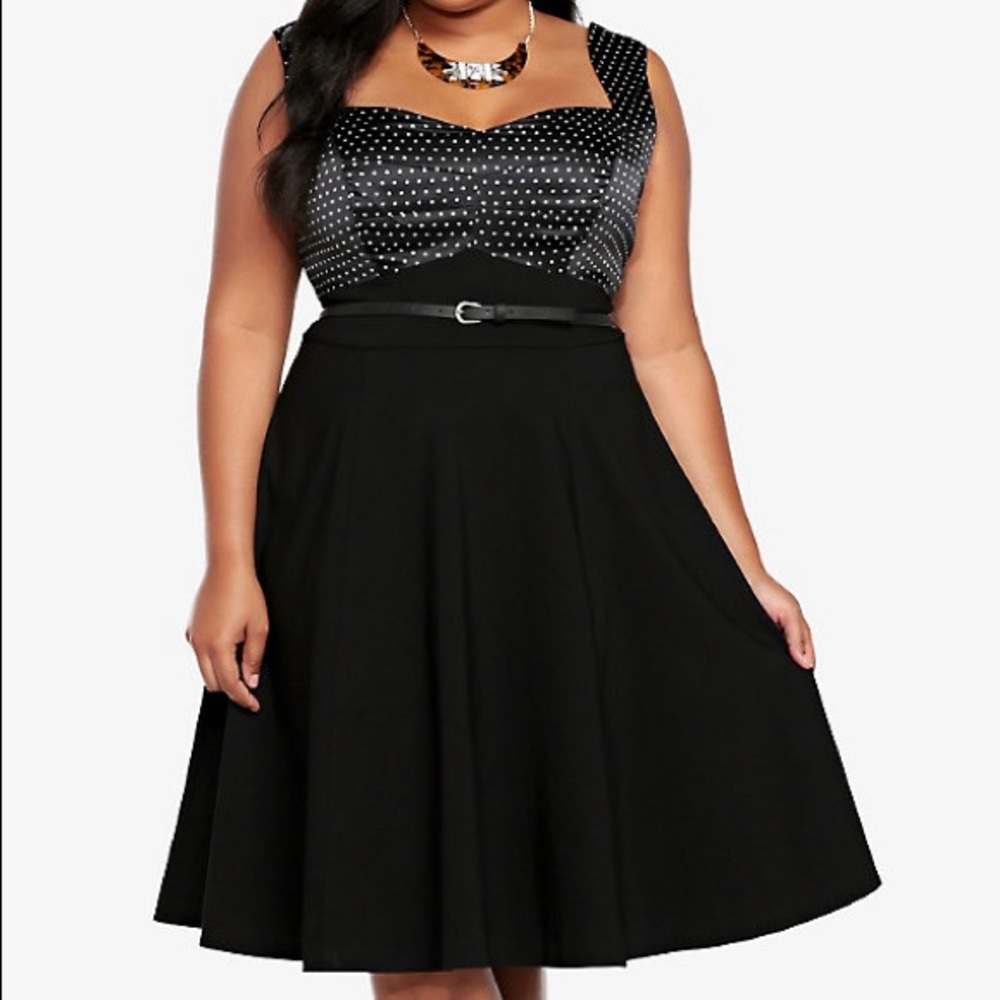 Retro black polka dot dress